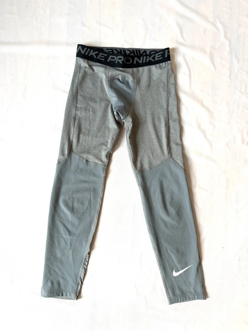 Nike Pro tights boys big kids gray dri-fit base layer training size M CK4546